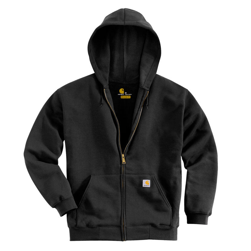 MIDWEIGHT ZIP FRONT HOODIE Black