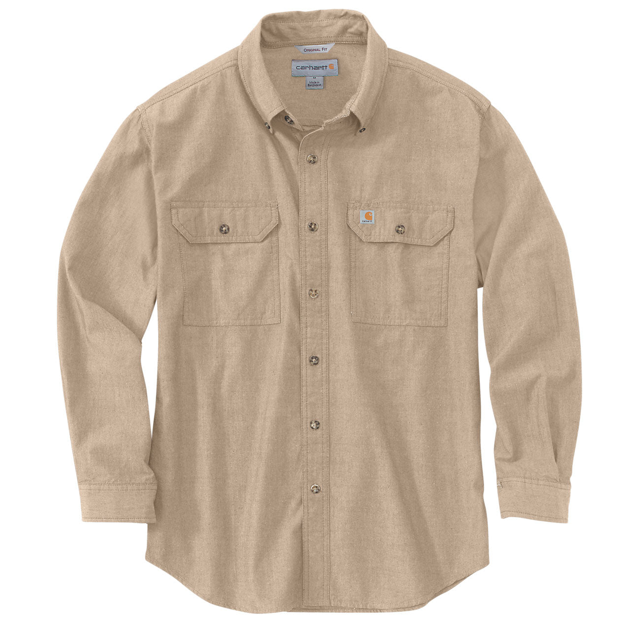 LOOSE FIT LONG SLEEVE CHAMBRAY SHIRT Dark Tan