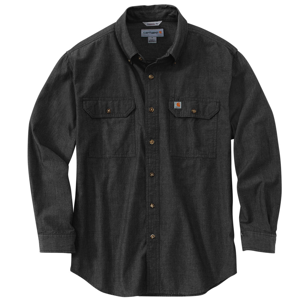 LOOSE FIT LONG SLEEVE CHAMBRAY SHIRT Black