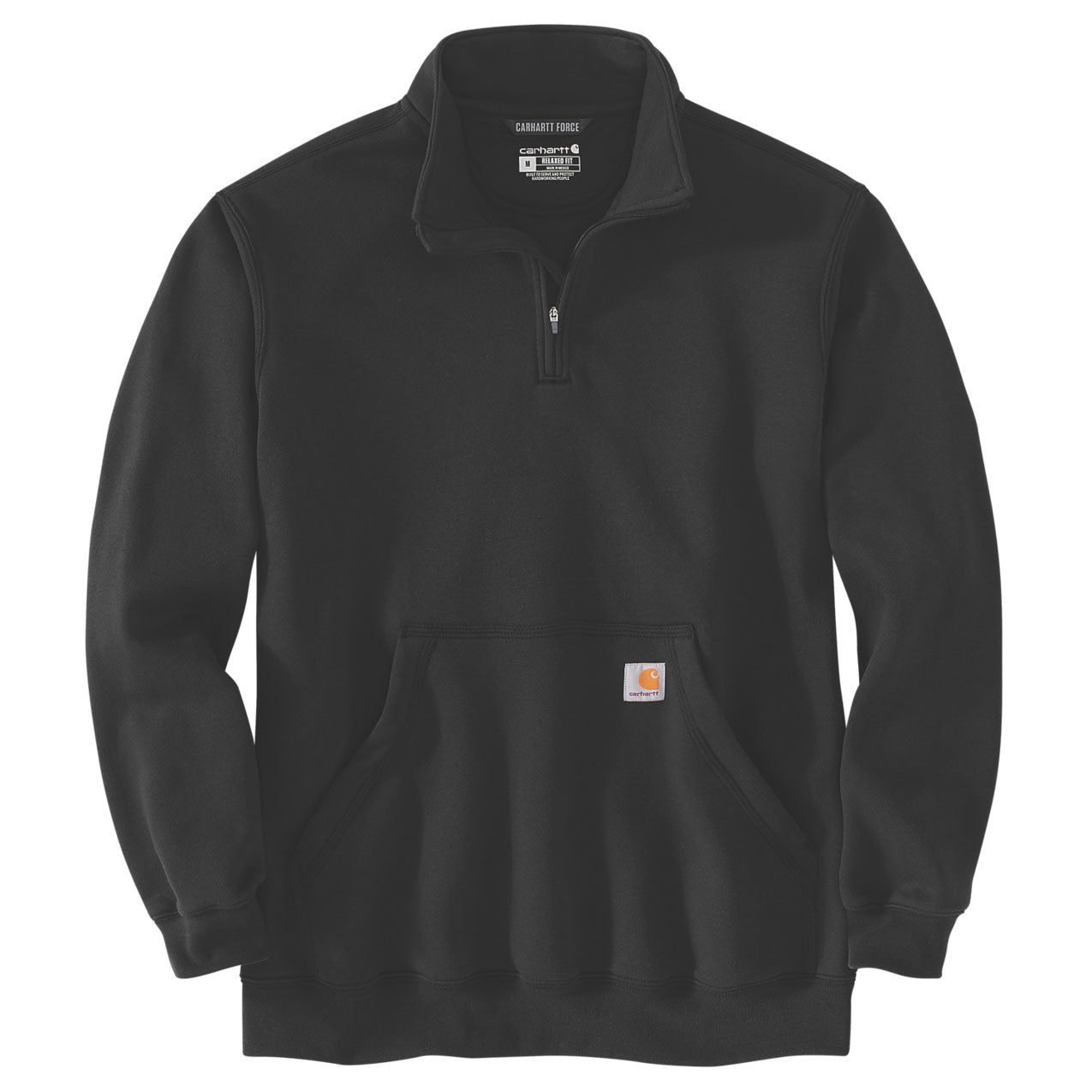 LOOSE FIT MIDWEIGHT QUARTER ZIP SWEATSHIRT Black