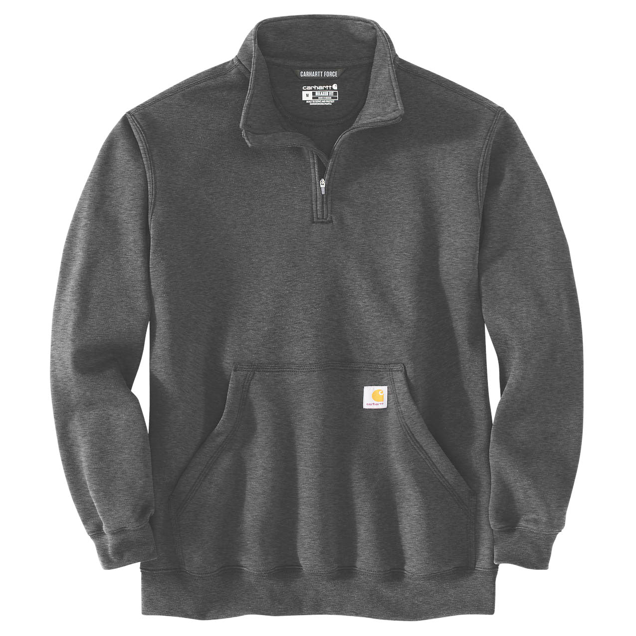 LOOSE FIT MIDWEIGHT QUARTER ZIP SWEATSHIRT Carbon Heather