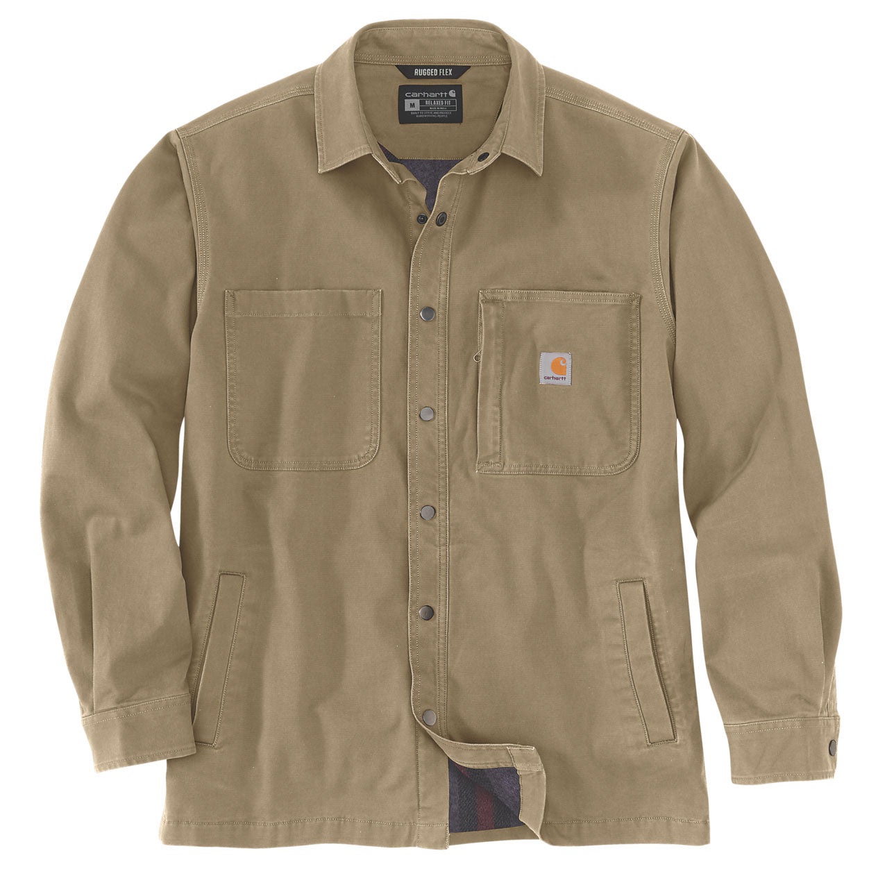 CANVAS FLEECE LINED SHIRT JACKET Dark Khaki