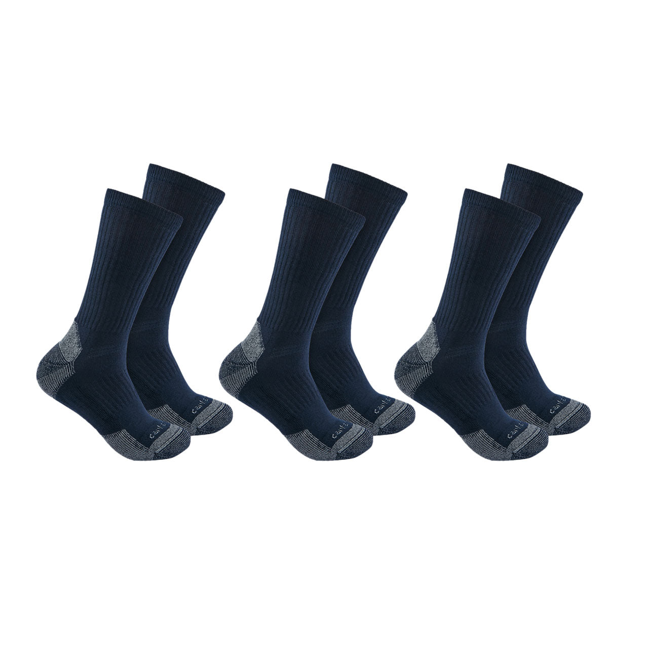 MIDWEIGHT COTTON BLEND CREW SOCK 3 Pack Navy