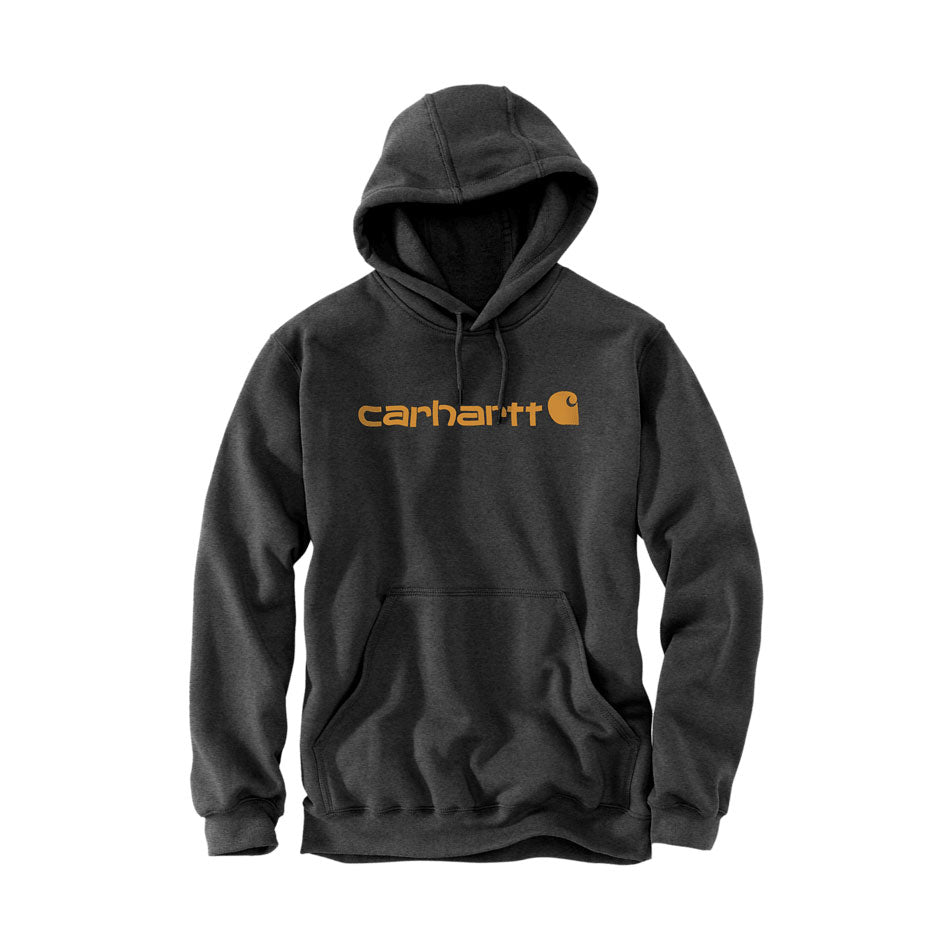 SIGNATURE LOGO MIDWEIGHT HOODIE Carbon Heather/Carhartt Gold