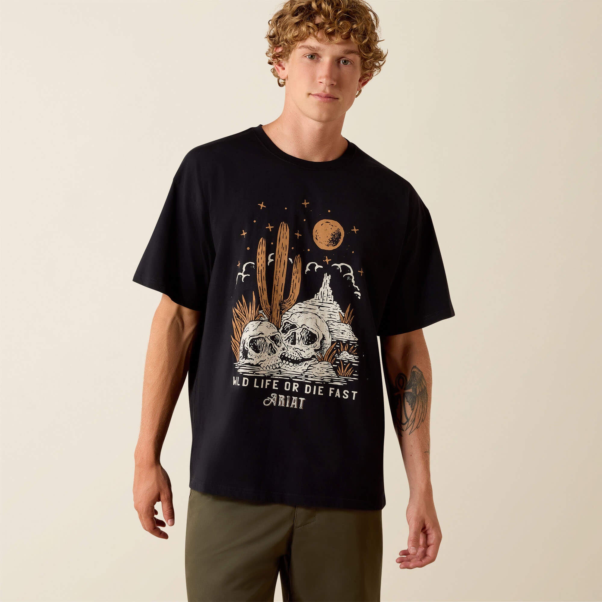 WILD LIFE BOXY T-SHIRT Black