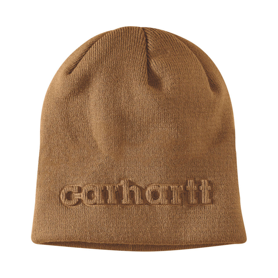 KNIT EMBOSSED BEANIE Carhartt Brown
