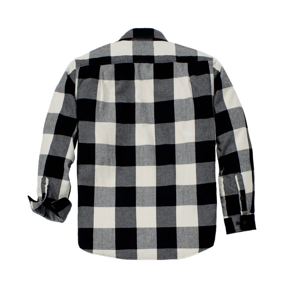 LOOSE FIT HEAVYWEIGHT PLAID FLANNEL SHIRT Oat Milk