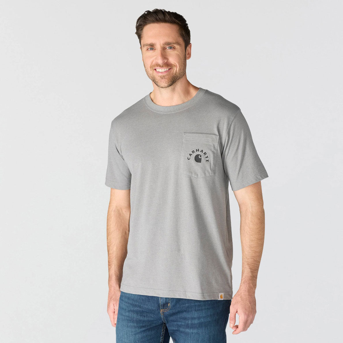 LIGHTWEIGHT WORK GRAPHIC POCKET T-SHIRT Weather Ash Heather
