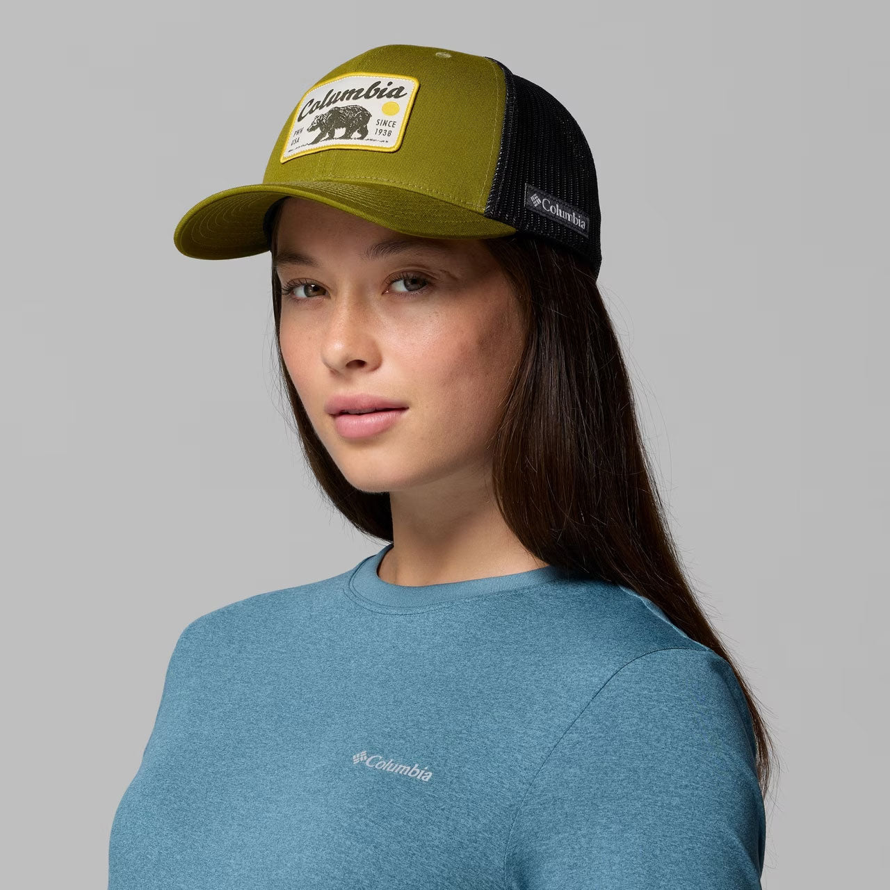 MESH SNAP BACK Mossy Green, PNW Bear