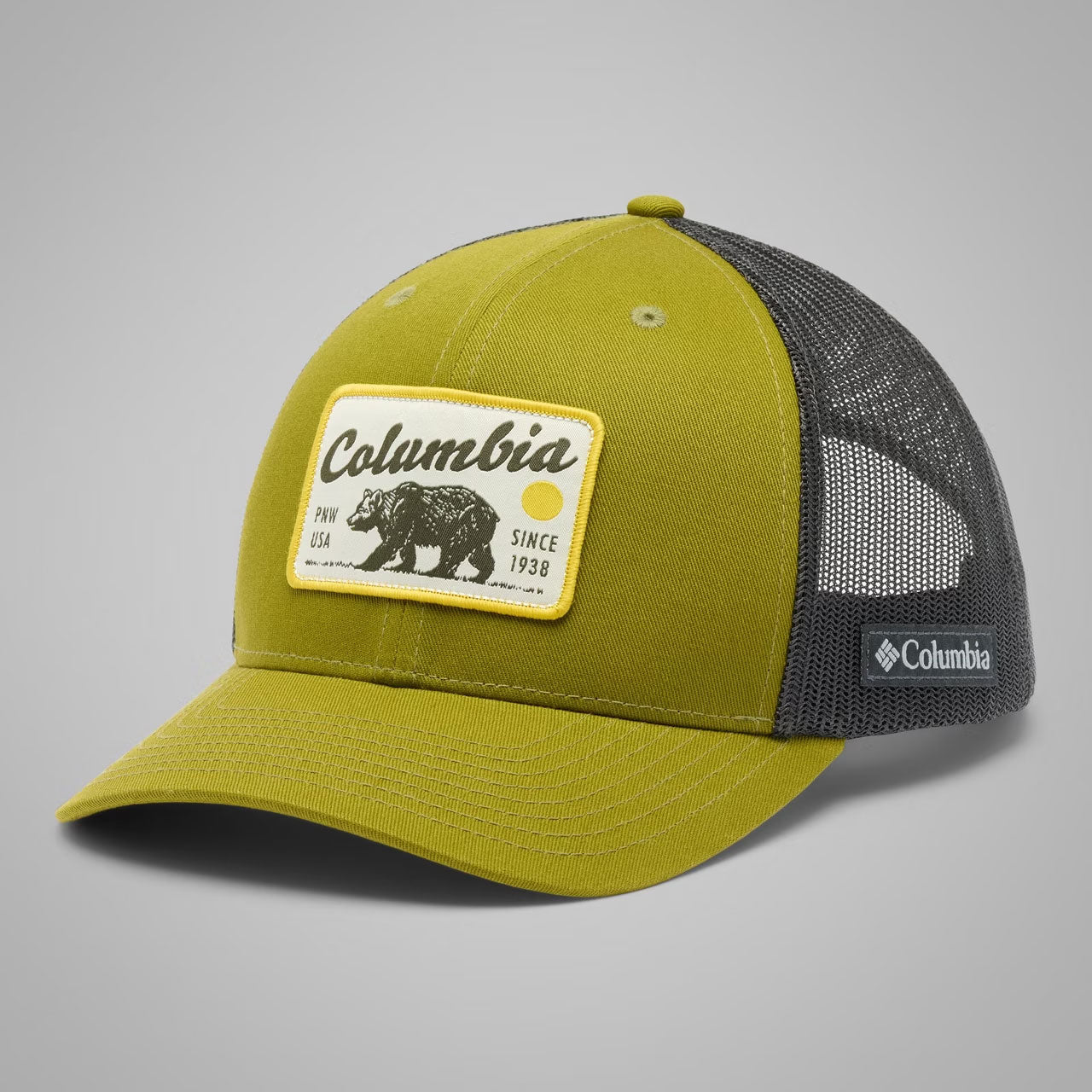 MESH SNAP BACK Mossy Green, PNW Bear