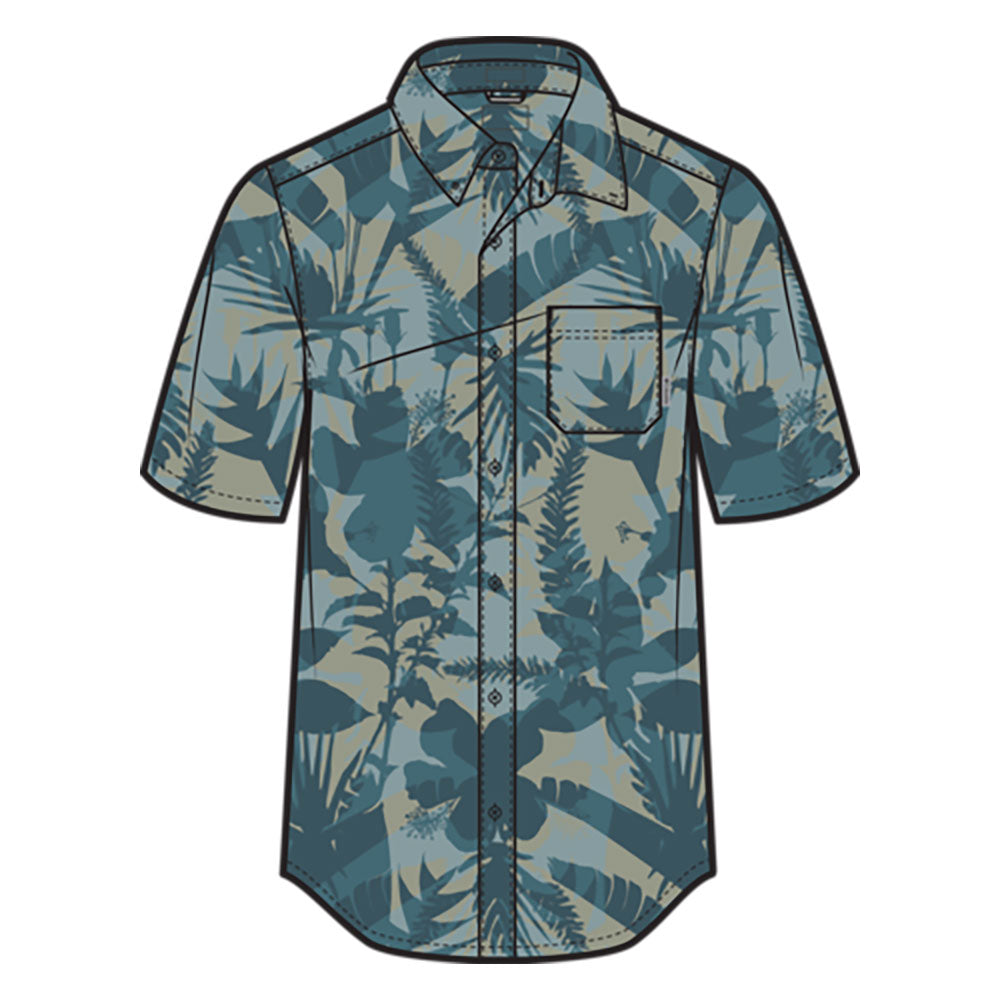 RAPID RIVERS PRINTED SHORT SLEEVE SHIRT Everblue, Botaniflage