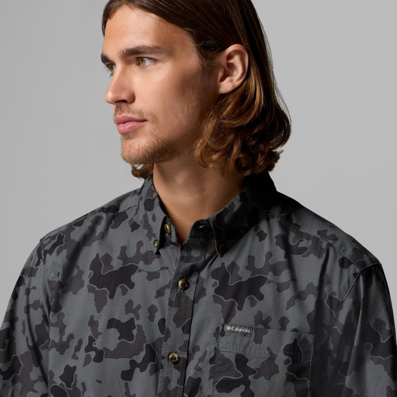 RAPID RIVERS PRINTED SHORT SLEEVE SHIRT Charcoal, Midrange Camo