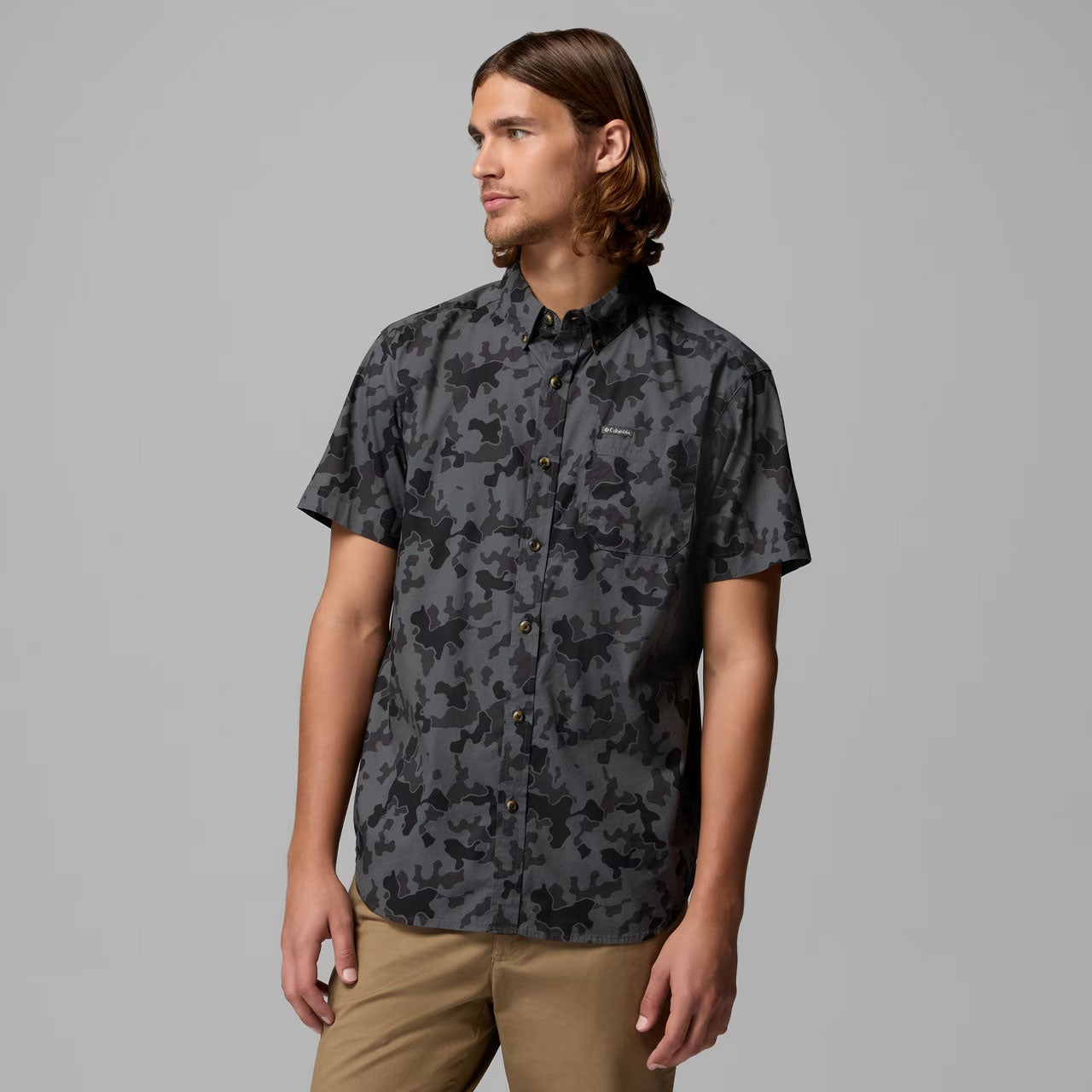 RAPID RIVERS PRINTED SHORT SLEEVE SHIRT Charcoal, Midrange Camo