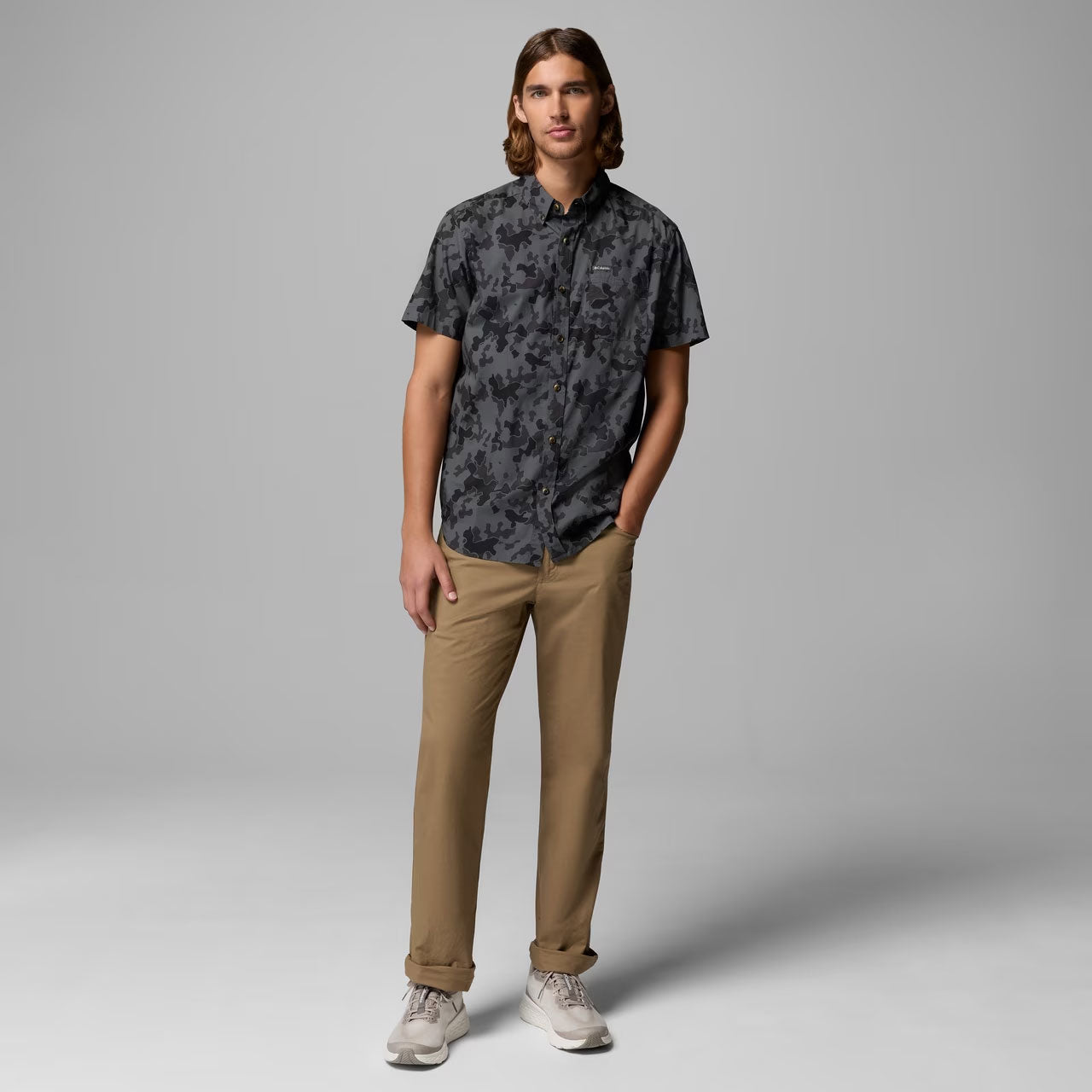 RAPID RIVERS PRINTED SHORT SLEEVE SHIRT Charcoal, Midrange Camo