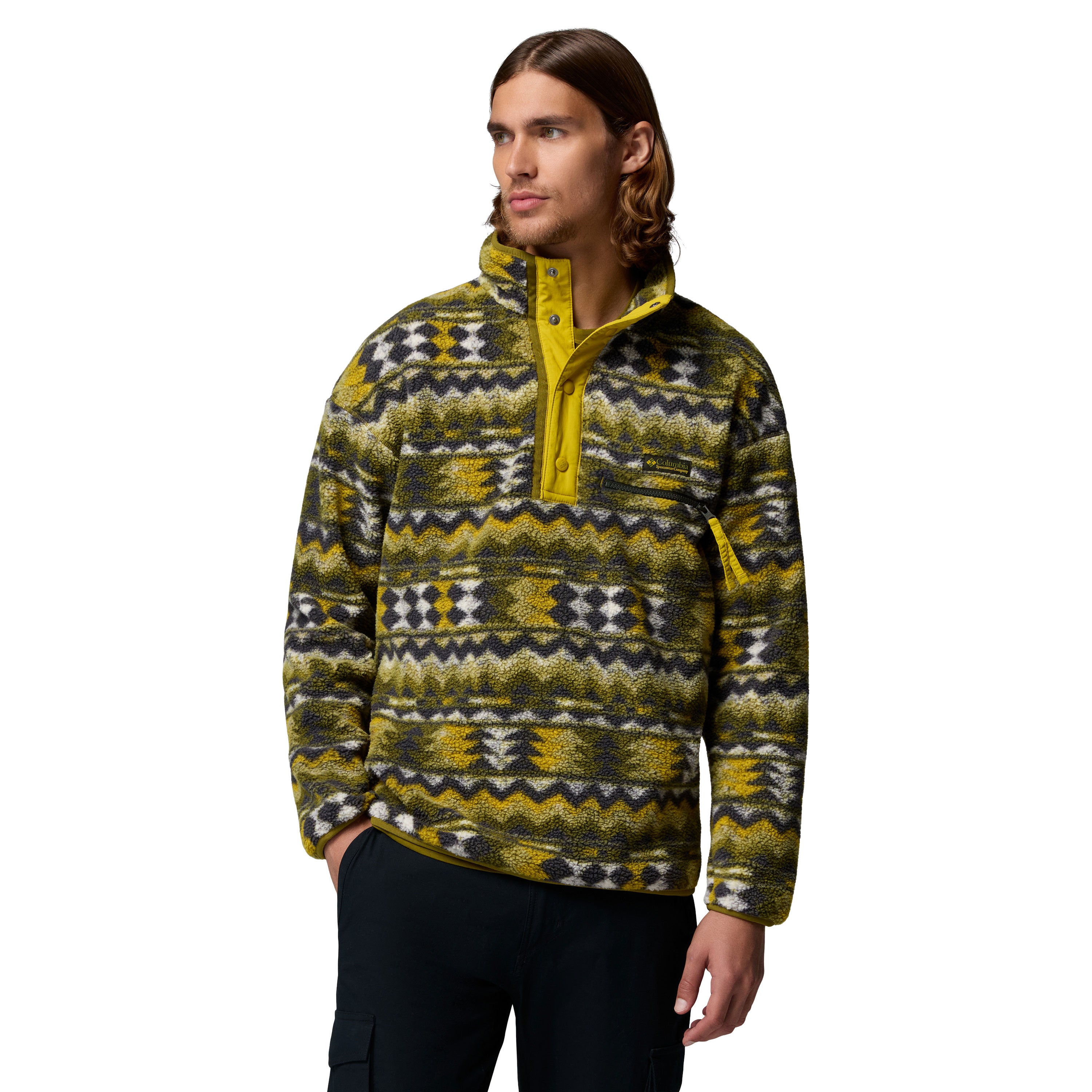 HELVETIA™ II PRINTED HALF SNAP FLEECE Mossy Green, Retrotree