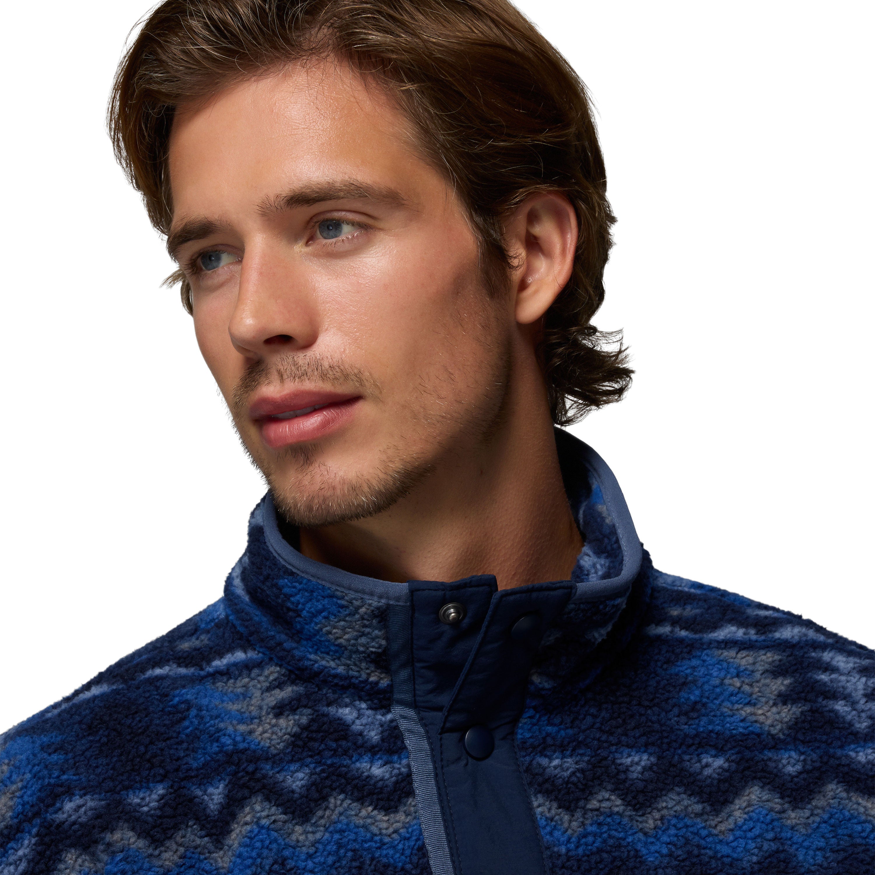 HELVETIA™ II PRINTED HALF SNAP FLEECE Mountain Blue, Retrotree