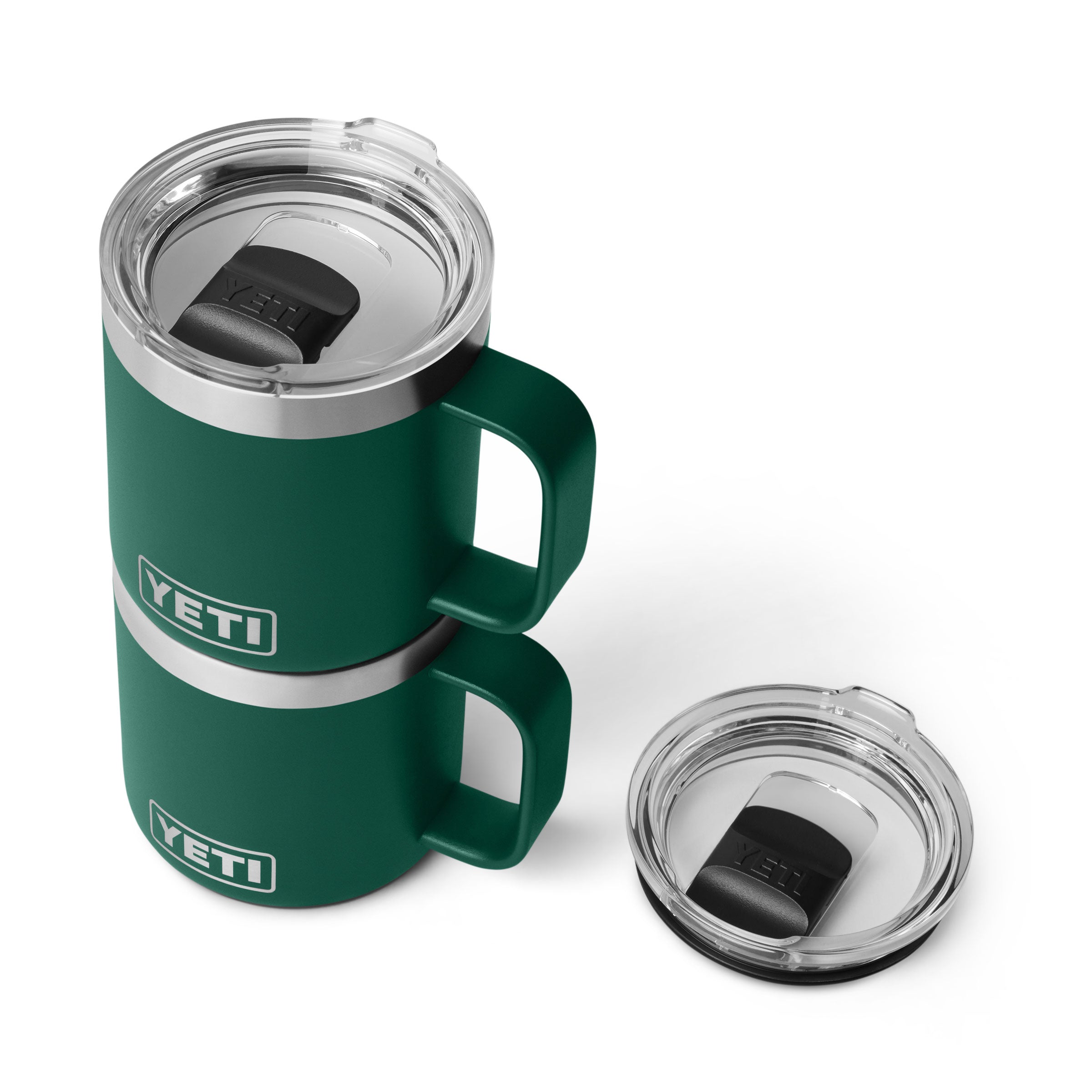 RAMBLER 10 oz (295ml) STACKABLE CERAMIC LINED MUG Black Forest Green