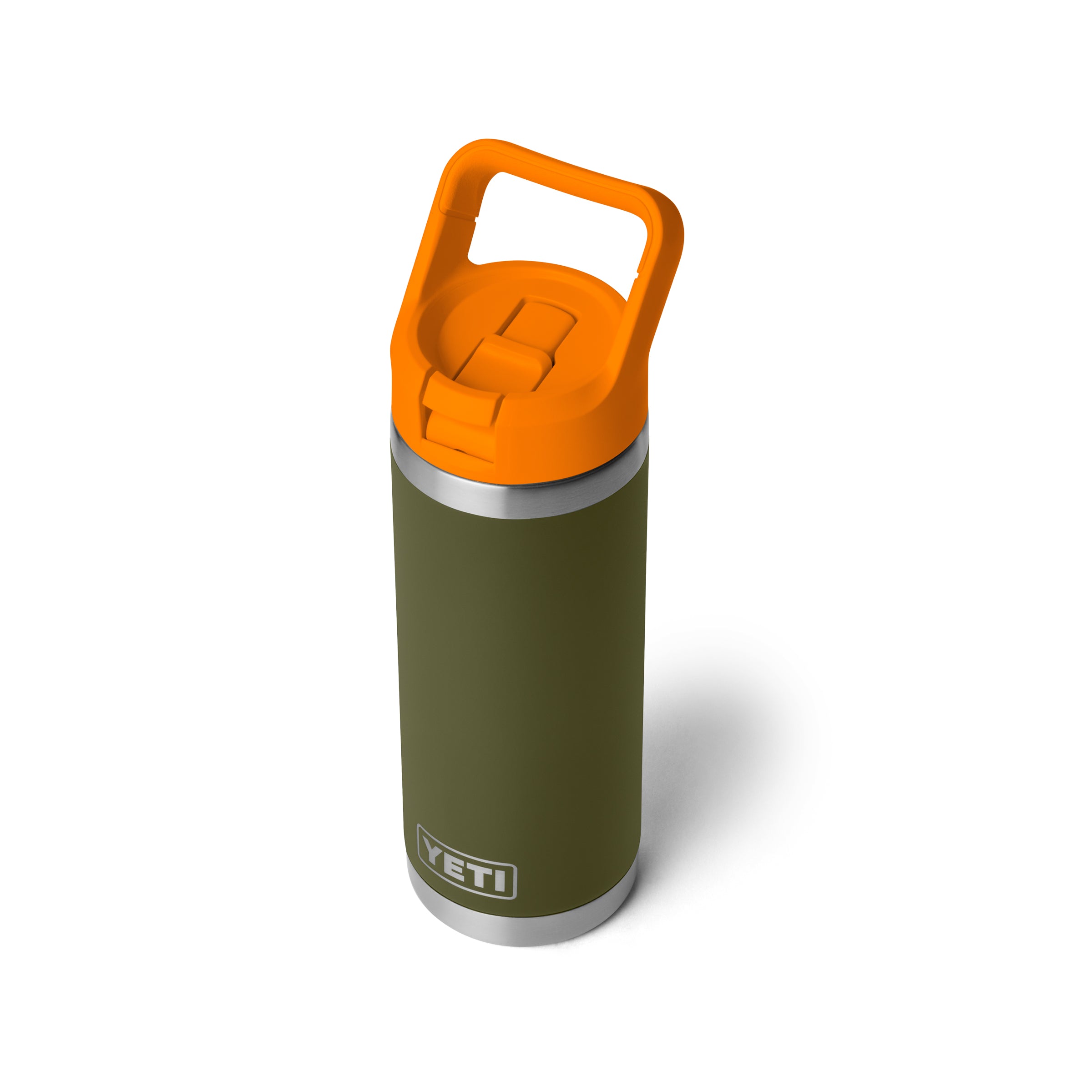 RAMBLER® 18 OZ (532 ML) BOTTLE WITH STRAW CAP Olive/King Crab
