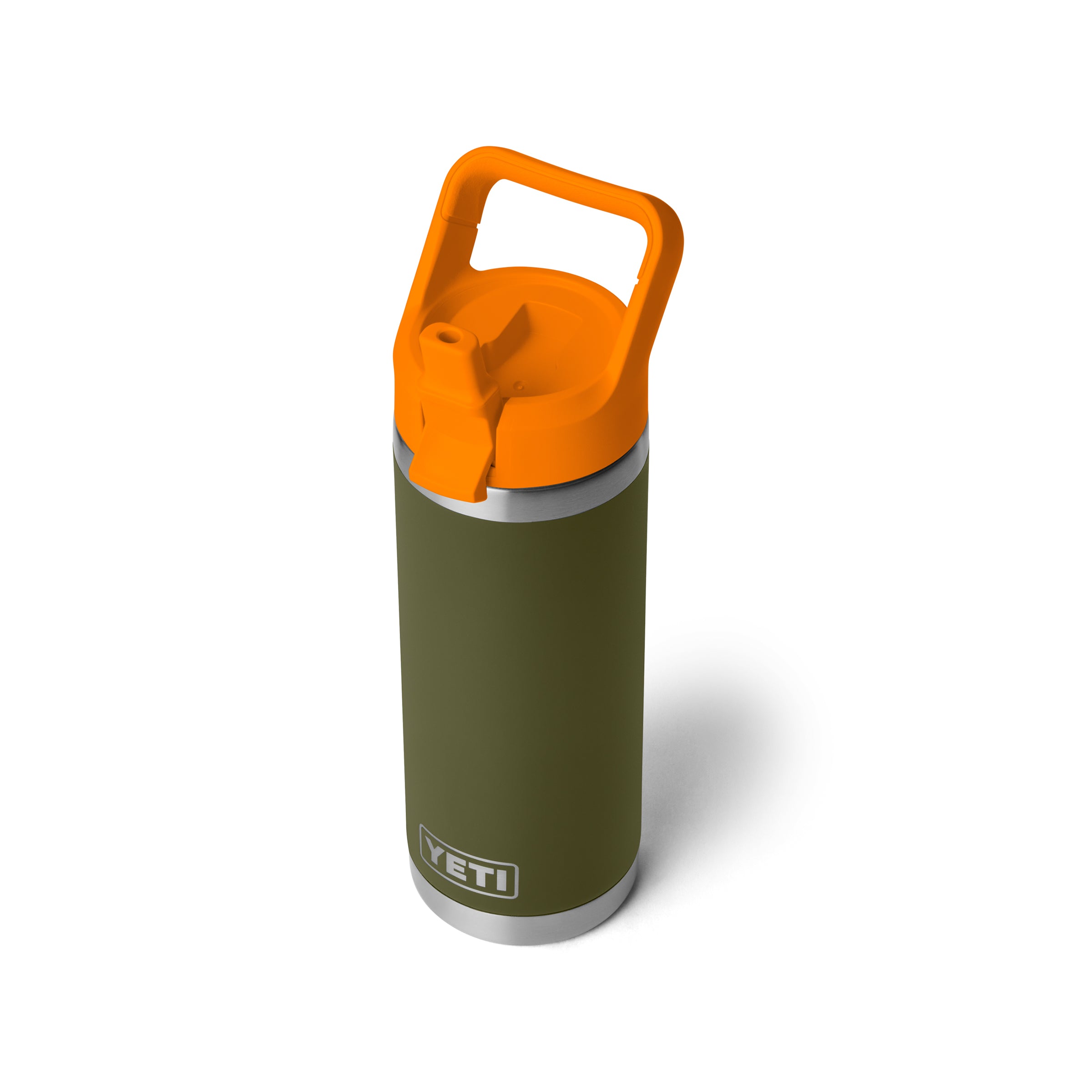 RAMBLER® 18 OZ (532 ML) BOTTLE WITH STRAW CAP Olive/King Crab