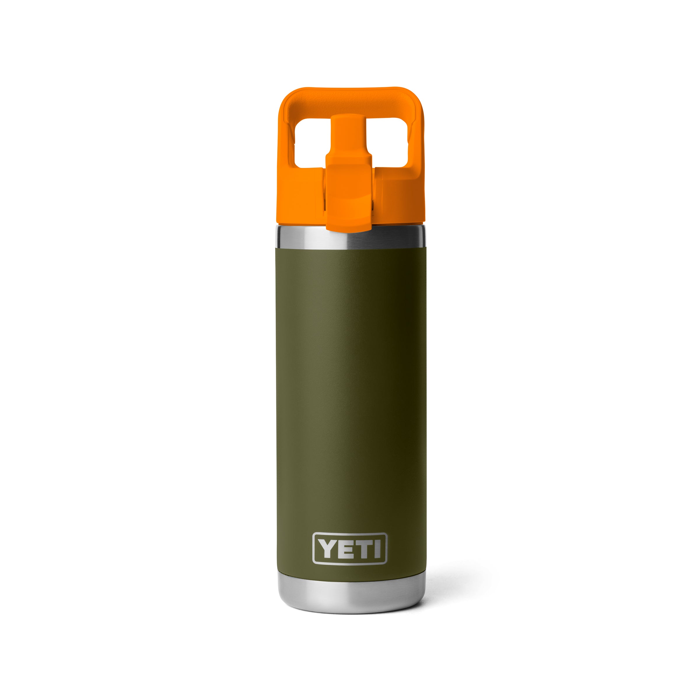 RAMBLER® 18 OZ (532 ML) BOTTLE WITH STRAW CAP Olive/King Crab