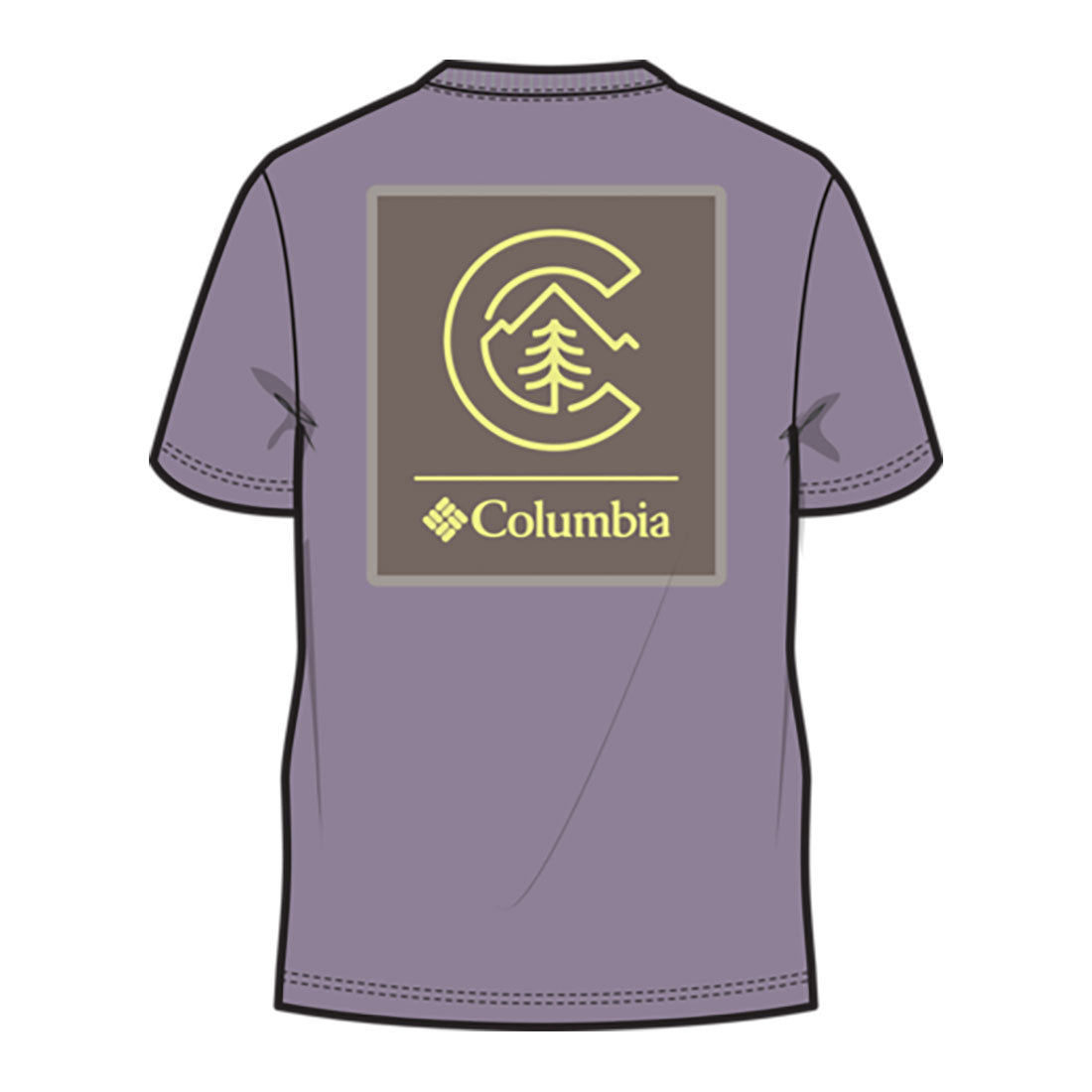 ORGANIC COTTON GRAPHIC T-SHIRT Shale Purple, Linework C Badge