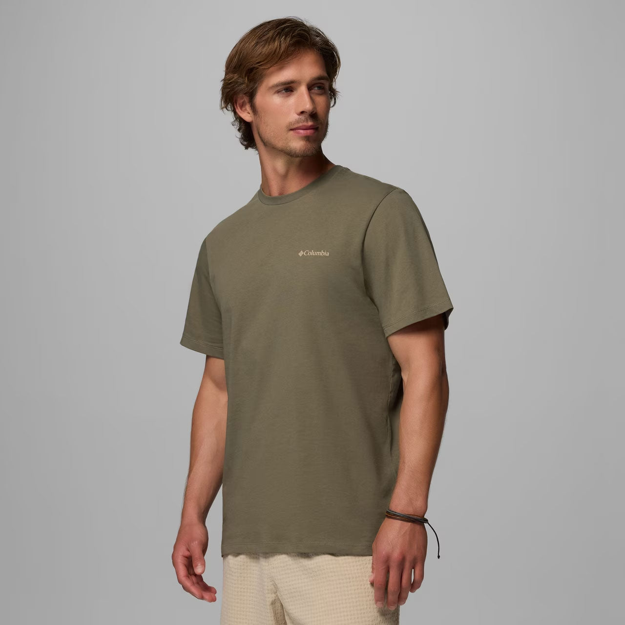 ORGANIC COTTON GRAPHIC T-SHIRT Stone Green, Linework C Badge