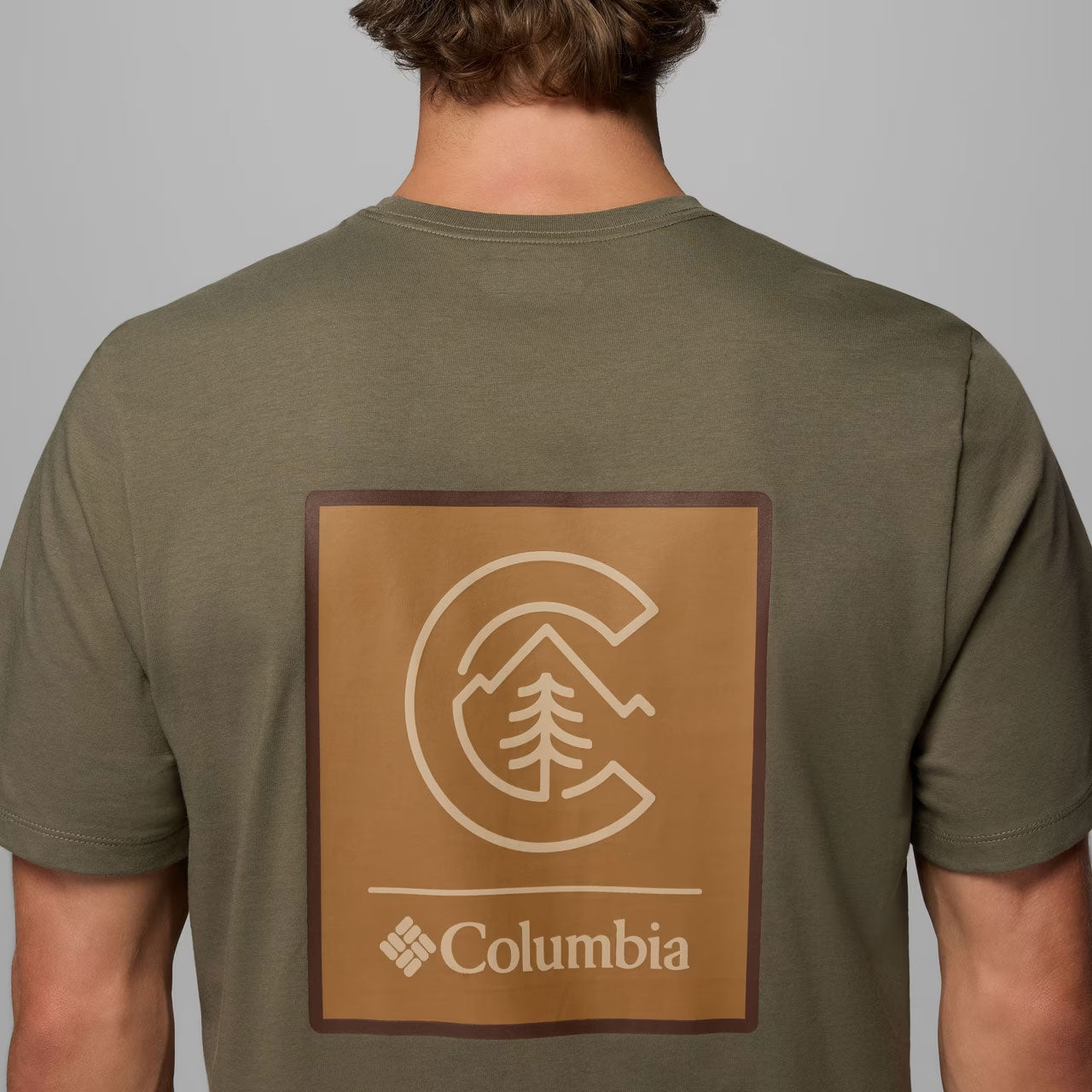 ORGANIC COTTON GRAPHIC T-SHIRT Stone Green, Linework C Badge
