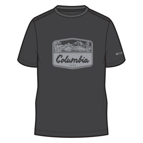 ORGANIC COTTON GRAPHIC T-SHIRT Black, Hex, Woodblock Badge