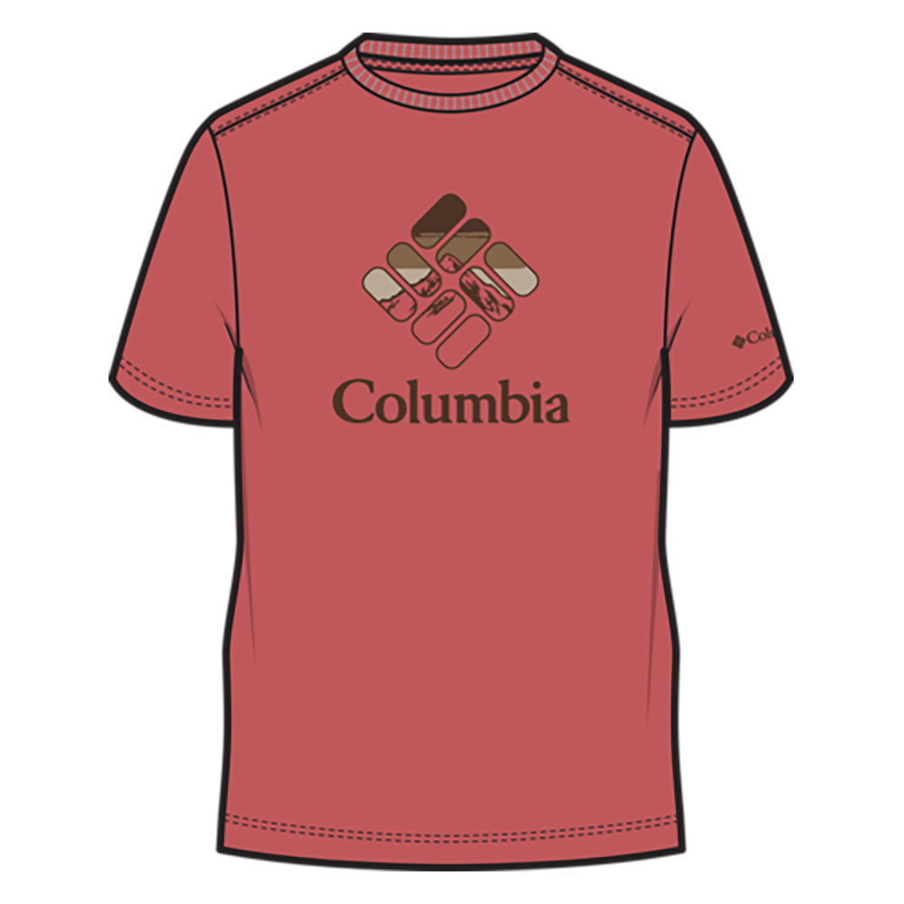 ORGANIC COTTON GRAPHIC T-SHIRT Washed Red, Heavenly Stacked Gem