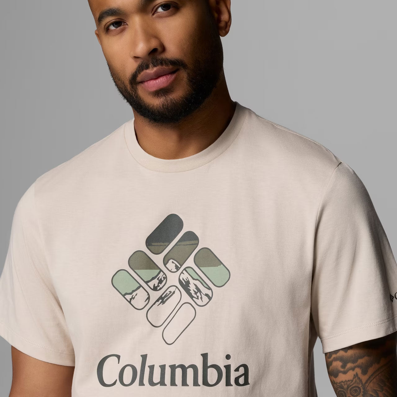 ORGANIC COTTON GRAPHIC T-SHIRT Dark Stone, Heavenly Stacked Gem