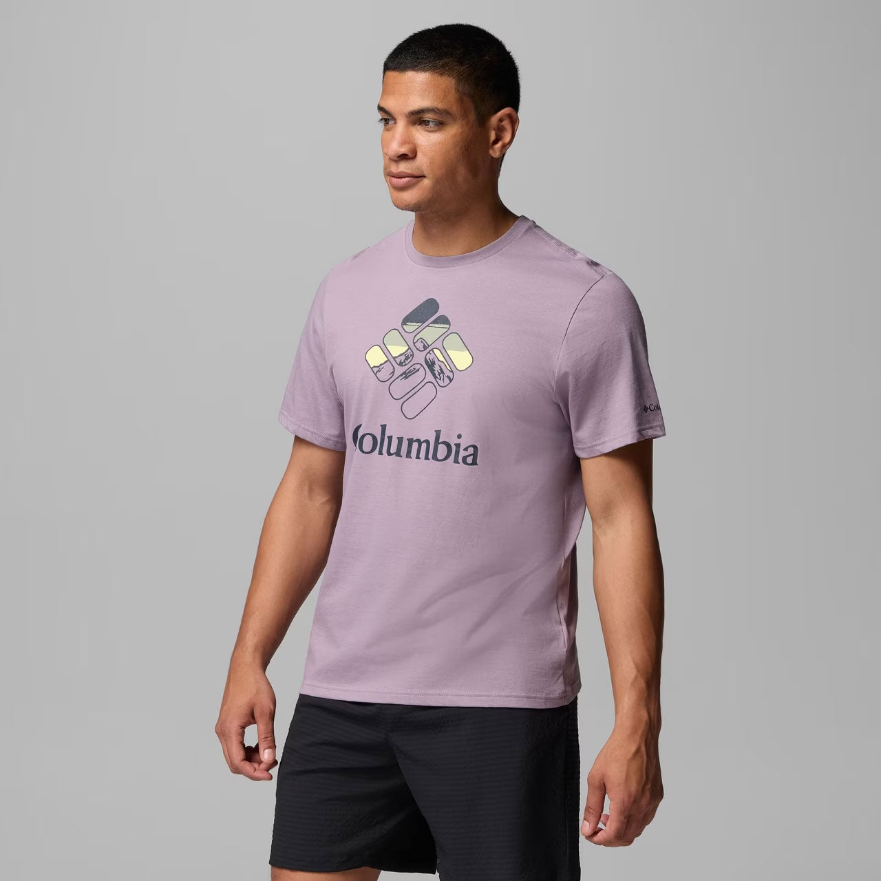 ORGANIC COTTON GRAPHIC T-SHIRT Shale Purple, Heavenly Stacked Gem