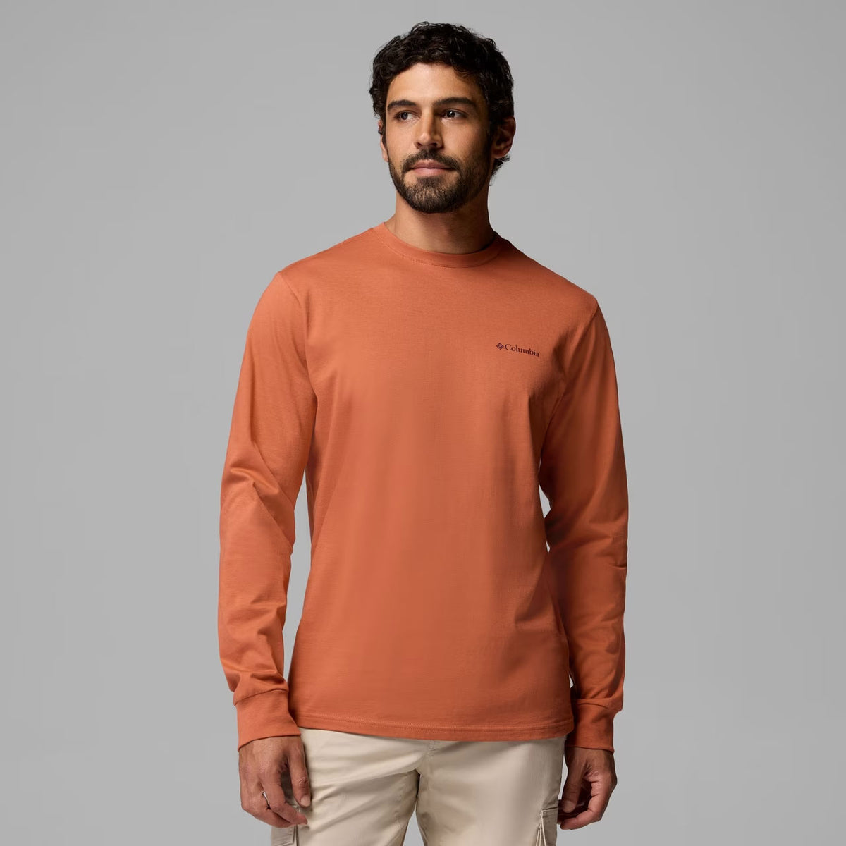 CSC™ GRAPHIC LONG SLEEVE T-SHIRT Teak Brown Textured Scene