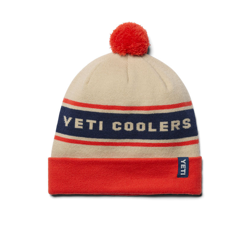 YETI COOLERS POM BEANIE White/Orange
