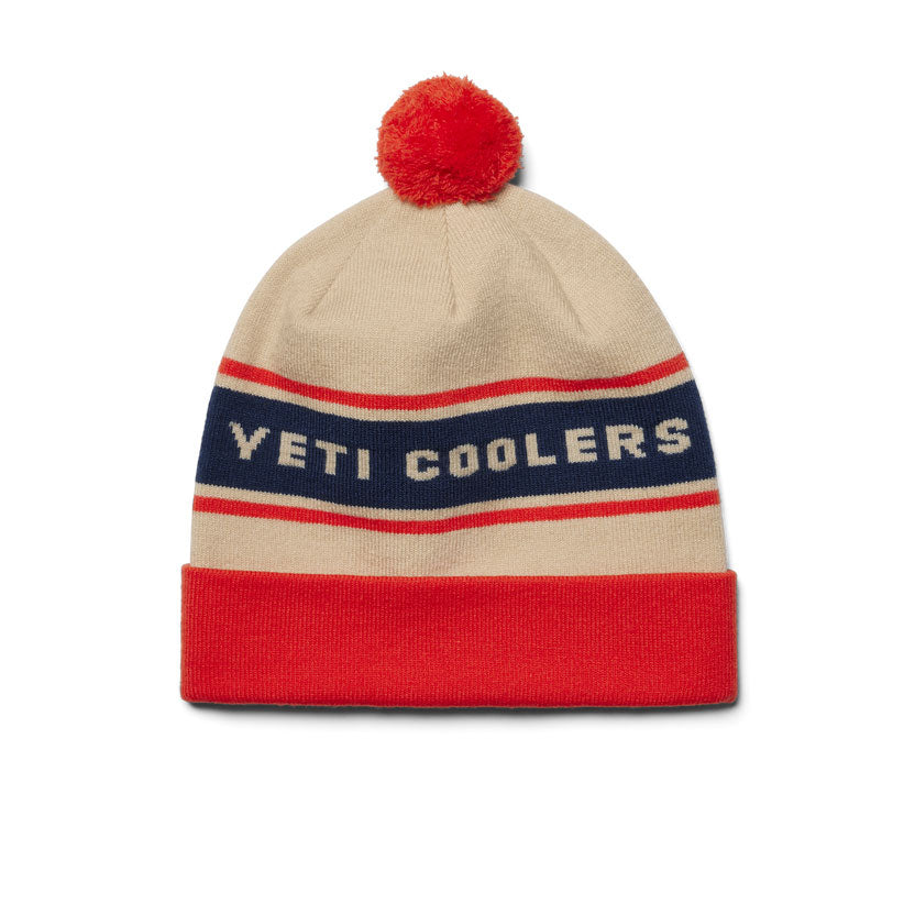 YETI COOLERS POM BEANIE White/Orange
