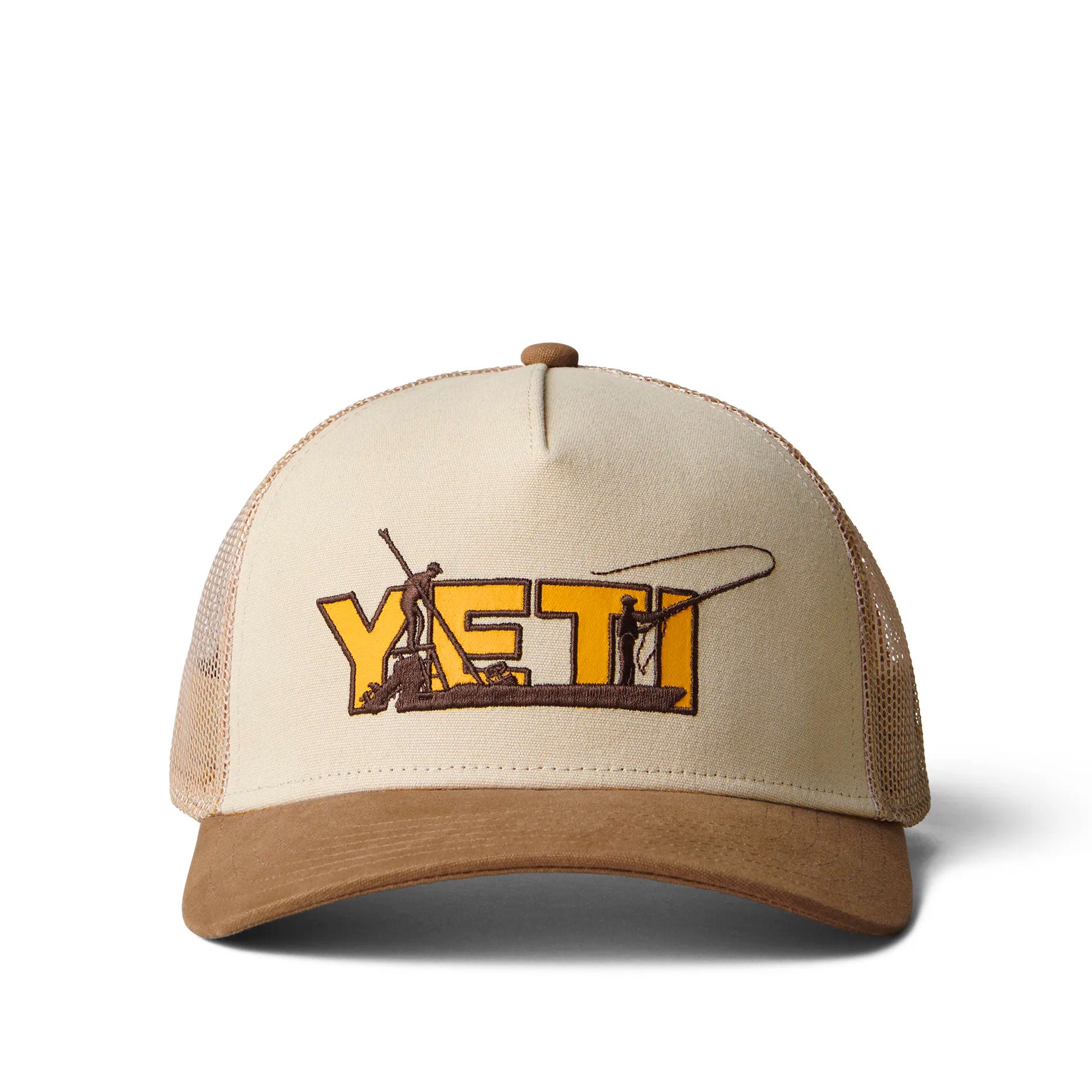 SKIFF TRUCKER HAT Khaki/Alpine Yellow