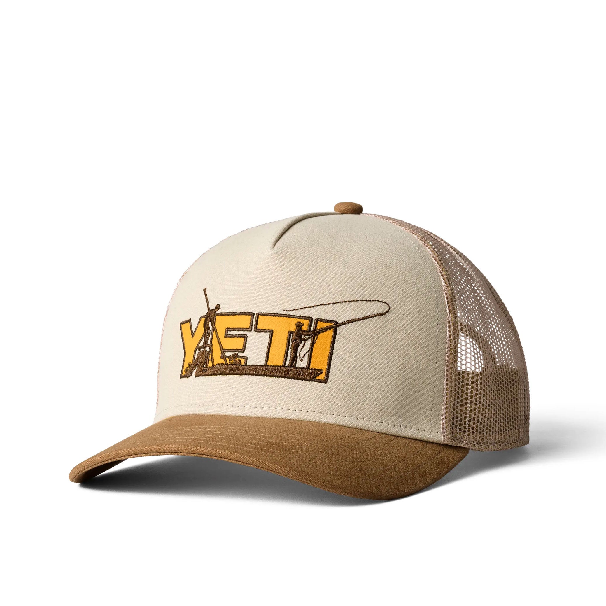 SKIFF TRUCKER HAT Khaki/Alpine Yellow