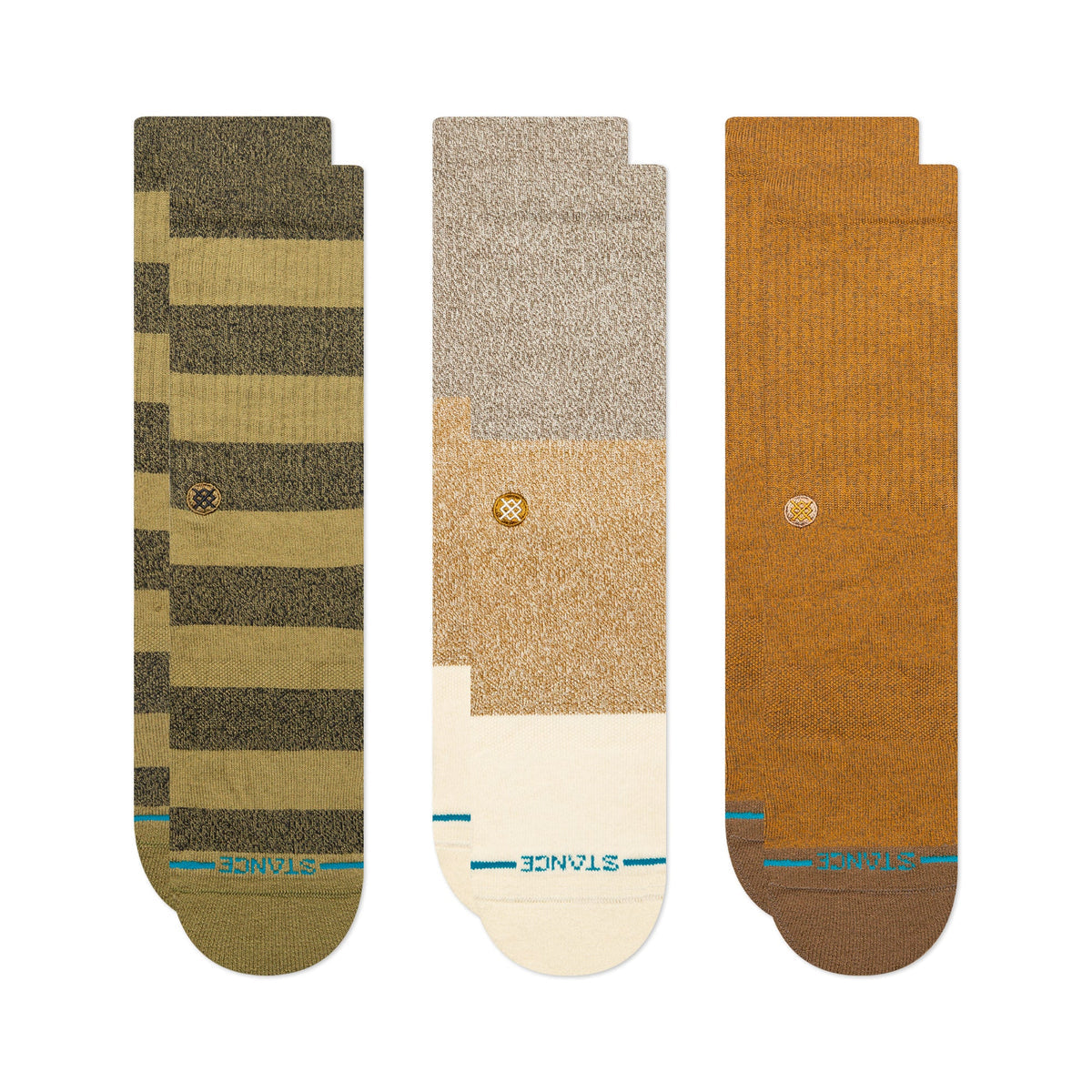 CUBICAL CREW SOCK 3 PACK Chive