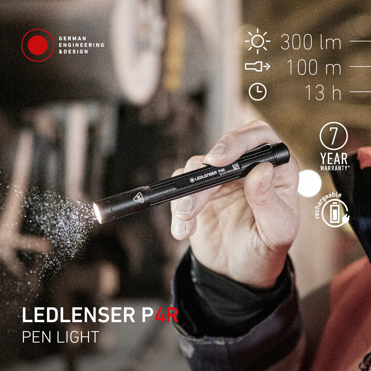 P4R Rechargeable Inspection Torch 2025, 300 Lumens