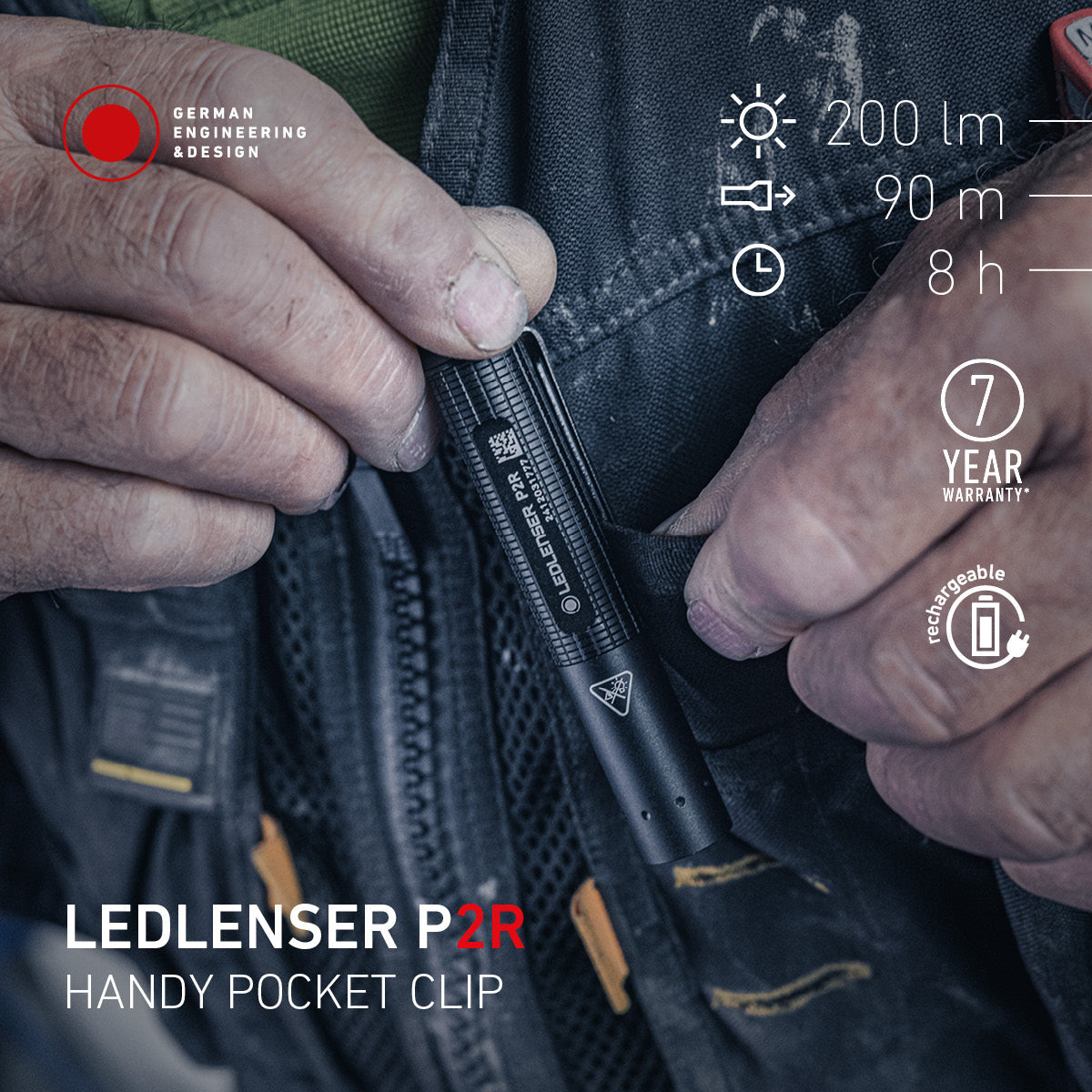 P2R Rechargeable Torch 2025, 200 Lumens
