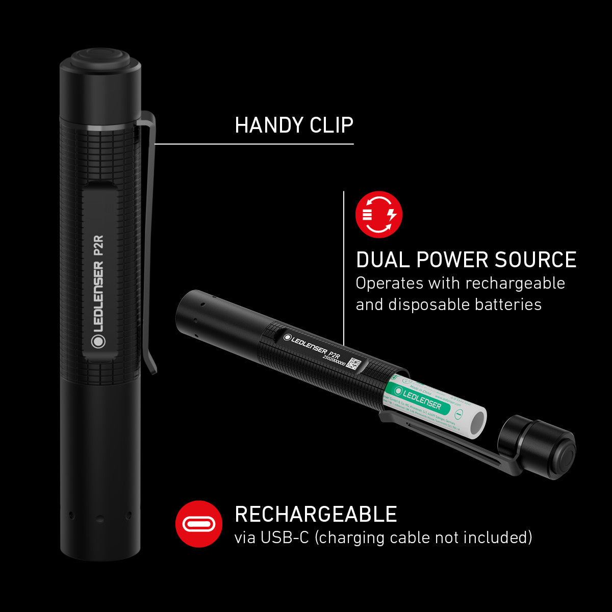 P2R Rechargeable Torch 2025, 200 Lumens