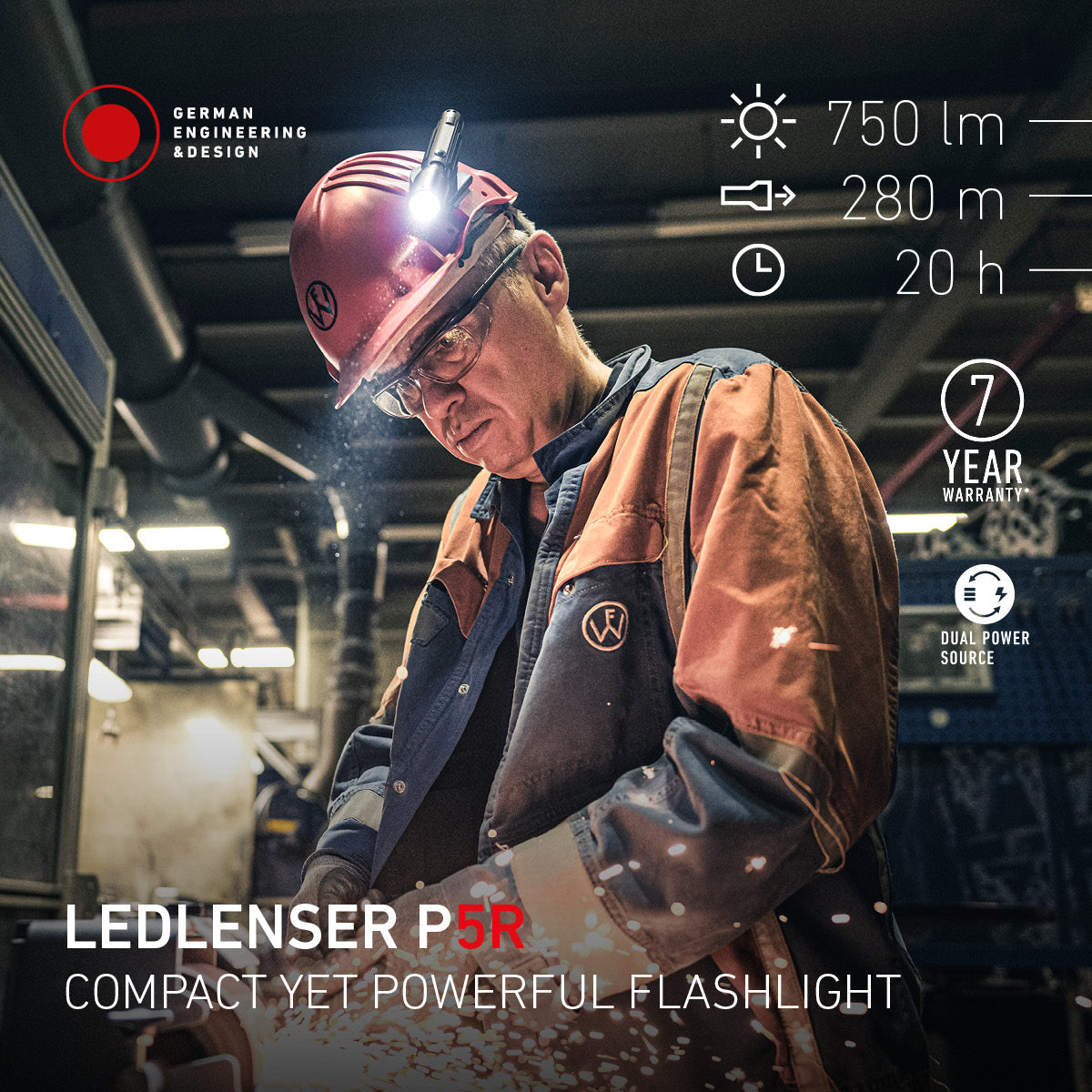P5R Rechargeable Torch 2025, 750 Lumens