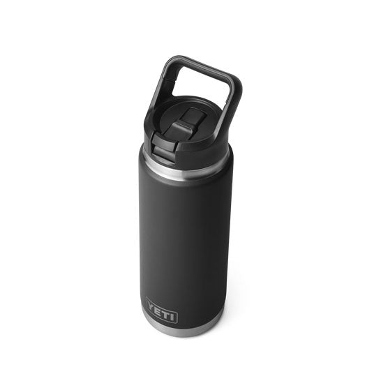 RAMBLER® 26 OZ (739 ML) BOTTLE WITH STRAW CAP Black