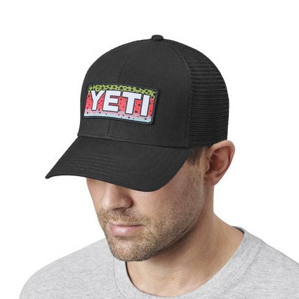 RAINBOW TROUT LOGO BADGE TRUCKER HAT Black
