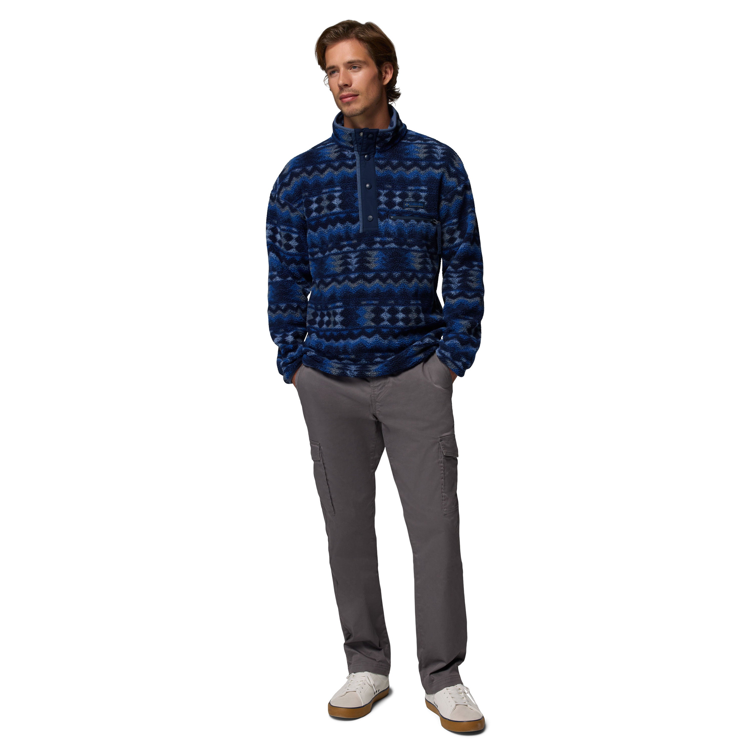 HELVETIA™ II PRINTED HALF SNAP FLEECE Mountain Blue, Retrotree