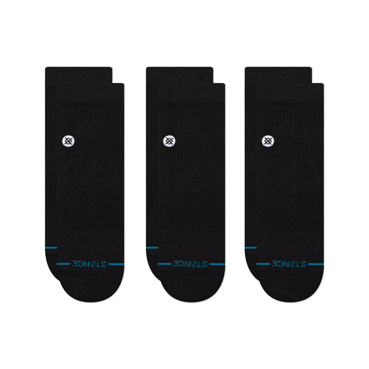 ICON QUARTER SOCK 3 PACK Black