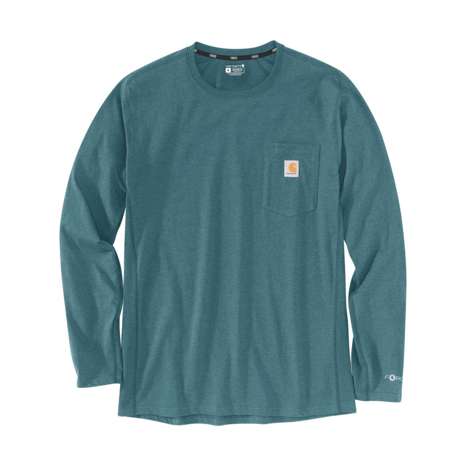 FORCE LONG SLEEVE POCKET T-SHIRT Harbor Teal Heather