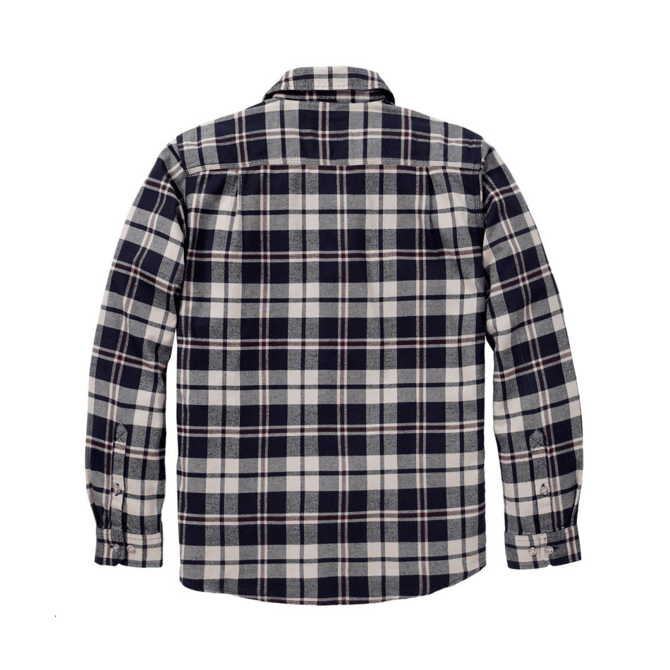 HAMILTON LONG-SLEEVE PLAID FLANNEL SHIRT Navy