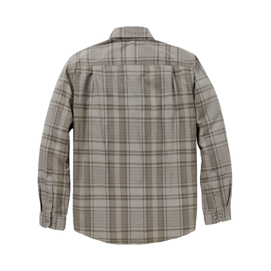 FORT LOOSE LONG SLEEVE PLAID SHIRT Gray Dunes