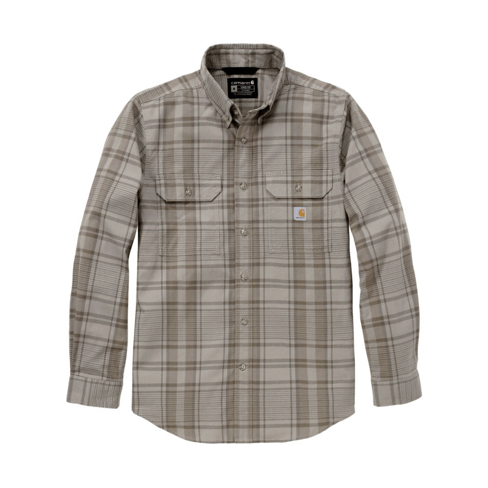 FORT LOOSE LONG SLEEVE PLAID SHIRT Gray Dunes