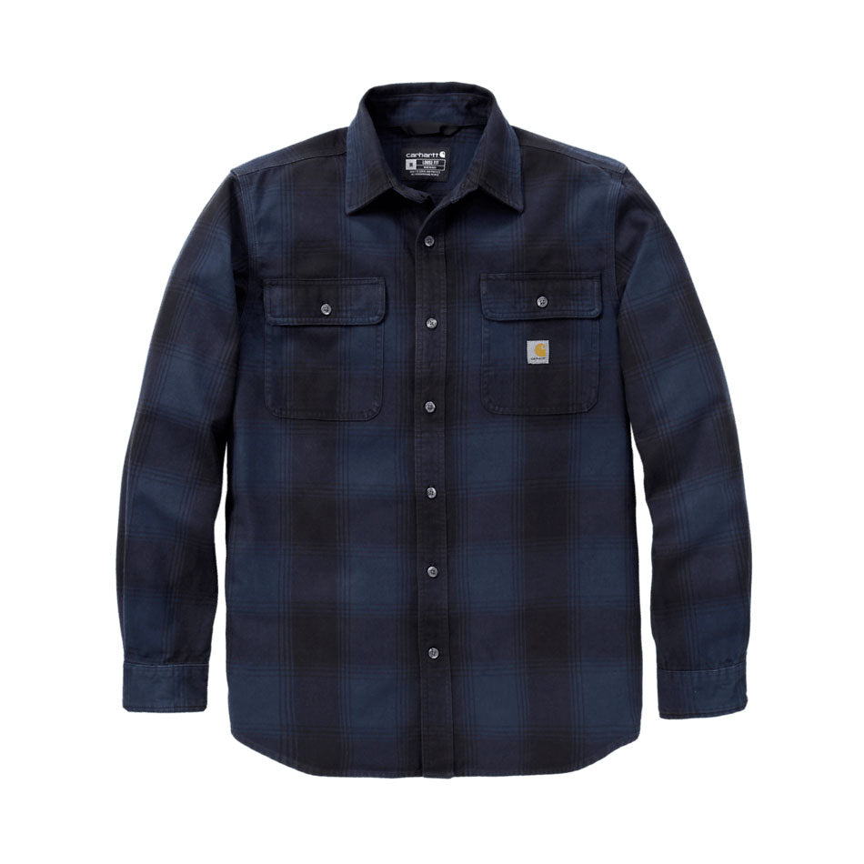 HUBBARD LOOSE FIT HEAVYWEIGHT FLANNEL SHIRT Deep Smoke Blue
